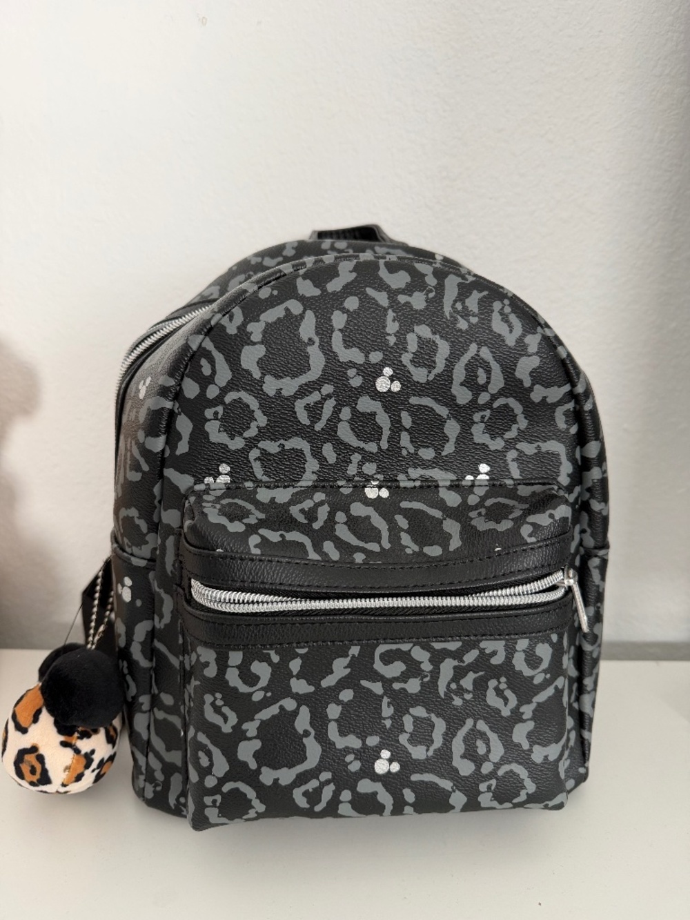 Disney Loungefly Black Animal Kingdom Cheetah Print w/ cheetah bag charm